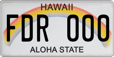 HI license plate FDR000