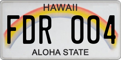 HI license plate FDR004