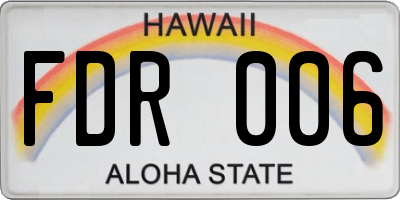 HI license plate FDR006