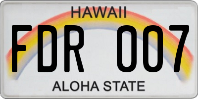 HI license plate FDR007