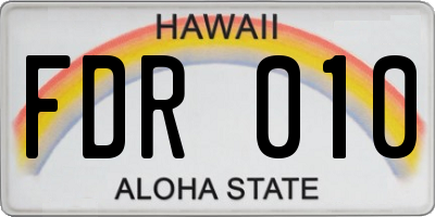 HI license plate FDR010
