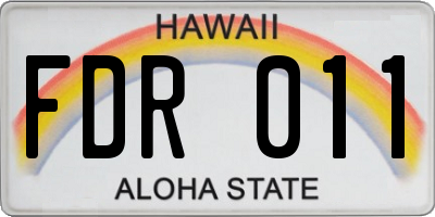 HI license plate FDR011
