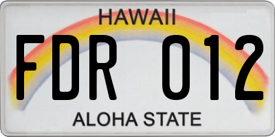 HI license plate FDR012