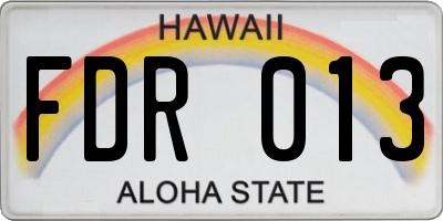 HI license plate FDR013