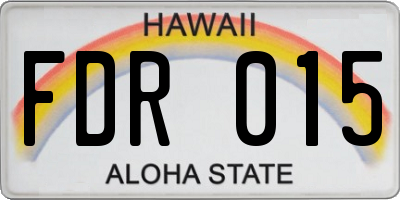 HI license plate FDR015