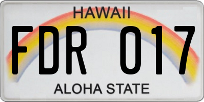 HI license plate FDR017