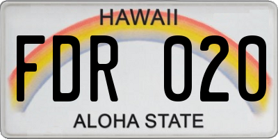 HI license plate FDR020