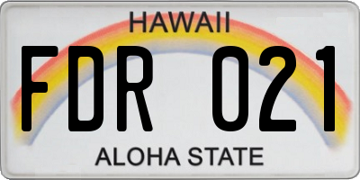 HI license plate FDR021