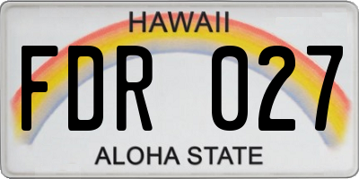 HI license plate FDR027