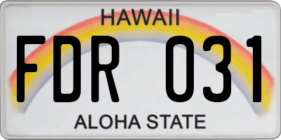 HI license plate FDR031