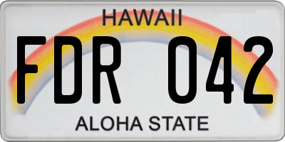 HI license plate FDR042