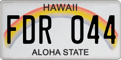 HI license plate FDR044