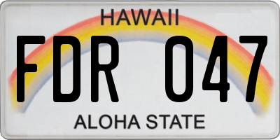 HI license plate FDR047