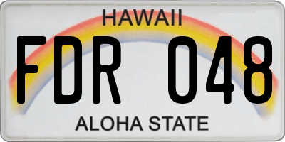 HI license plate FDR048
