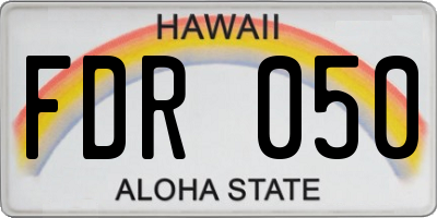 HI license plate FDR050