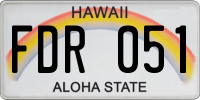 HI license plate FDR051