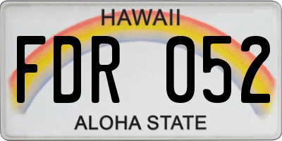 HI license plate FDR052