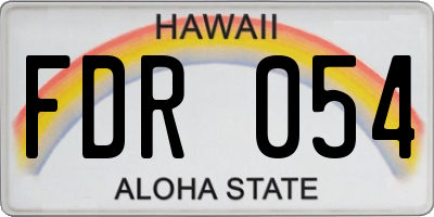 HI license plate FDR054