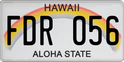 HI license plate FDR056