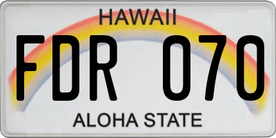 HI license plate FDR070