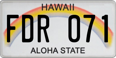 HI license plate FDR071
