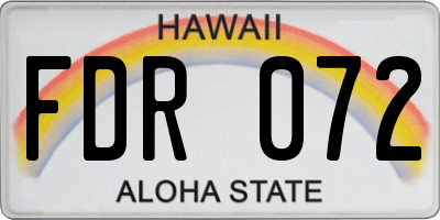 HI license plate FDR072