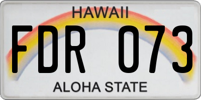 HI license plate FDR073