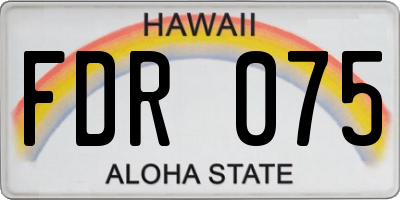 HI license plate FDR075