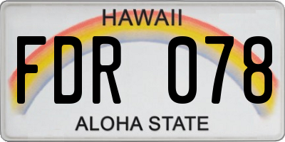 HI license plate FDR078