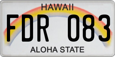 HI license plate FDR083