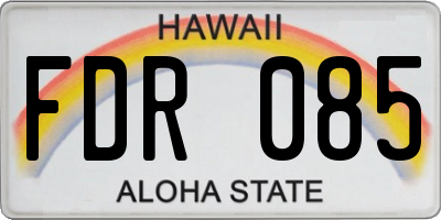 HI license plate FDR085