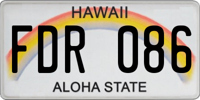 HI license plate FDR086