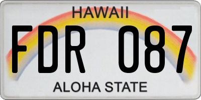 HI license plate FDR087