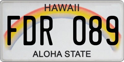 HI license plate FDR089