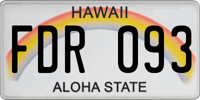HI license plate FDR093