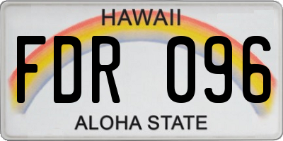 HI license plate FDR096