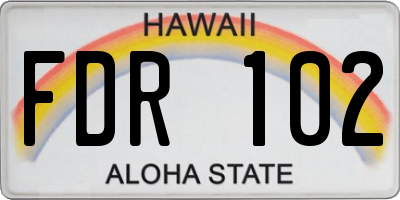 HI license plate FDR102