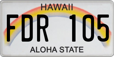 HI license plate FDR105