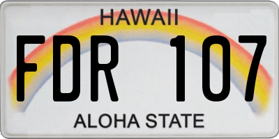 HI license plate FDR107