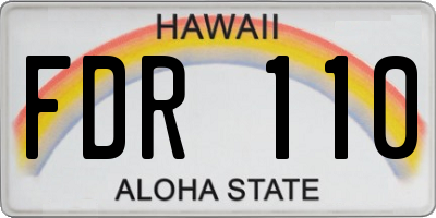 HI license plate FDR110