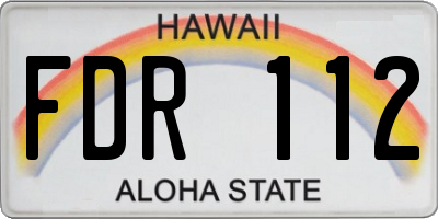 HI license plate FDR112