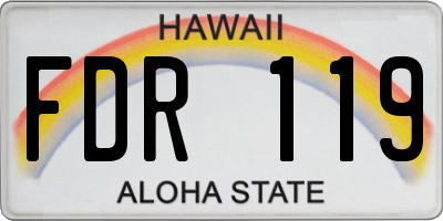 HI license plate FDR119