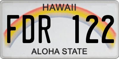 HI license plate FDR122