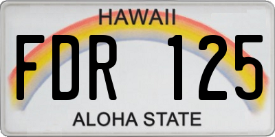 HI license plate FDR125