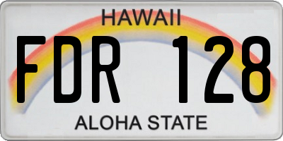 HI license plate FDR128