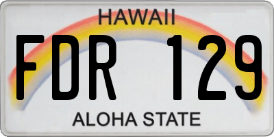HI license plate FDR129