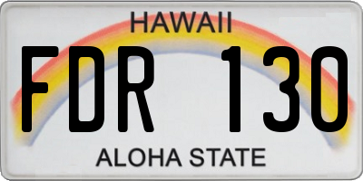 HI license plate FDR130