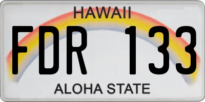 HI license plate FDR133