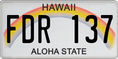 HI license plate FDR137