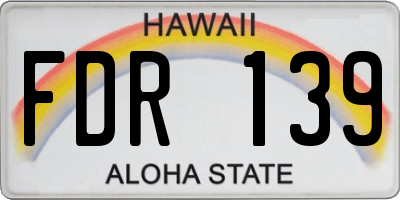 HI license plate FDR139